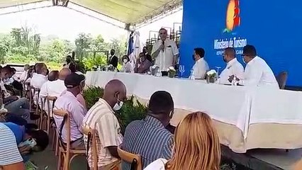 Presidente Abinader durante inauguración Parque Solar