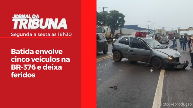 Batida envolve cinco veículos na BR-376 e deixa feridos