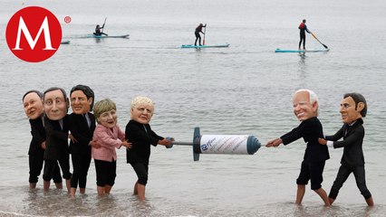 Activistas piden medidas sobre el manejo del carbono afuera de la reunión del G7