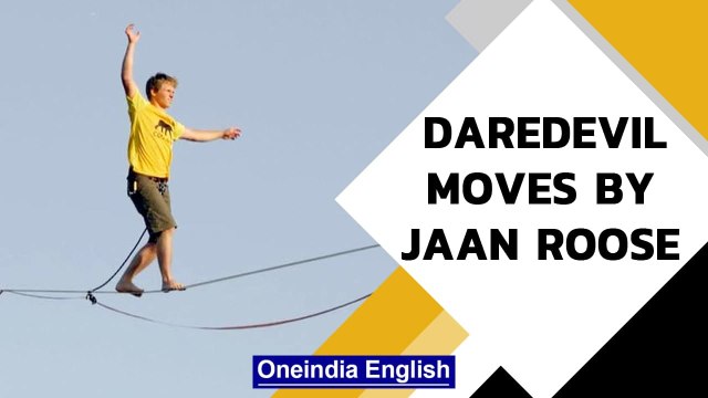 Slacklining: Daredevil moves by Jaan Roose| Crazy Estonian | Oneindia News