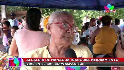 Alcaldía de Managua inaugura mejoramiento vial en el barrio Waspán Sur
