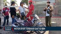 Motor Sport Terbakar saat Isi BBM di SPBU, Warga dan Karyawan Panik