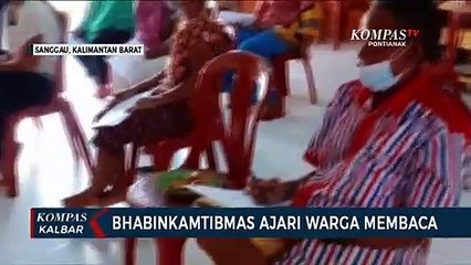 Ingin Berantas Buta Aksara, Bhabinkamtibmas Ajari Warga di Meliau Membaca