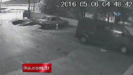 Görenleri şaşkına çeviren kaza