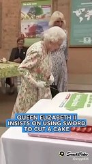 Queen  Elizabeth ll Birthday cake cutting in unique style