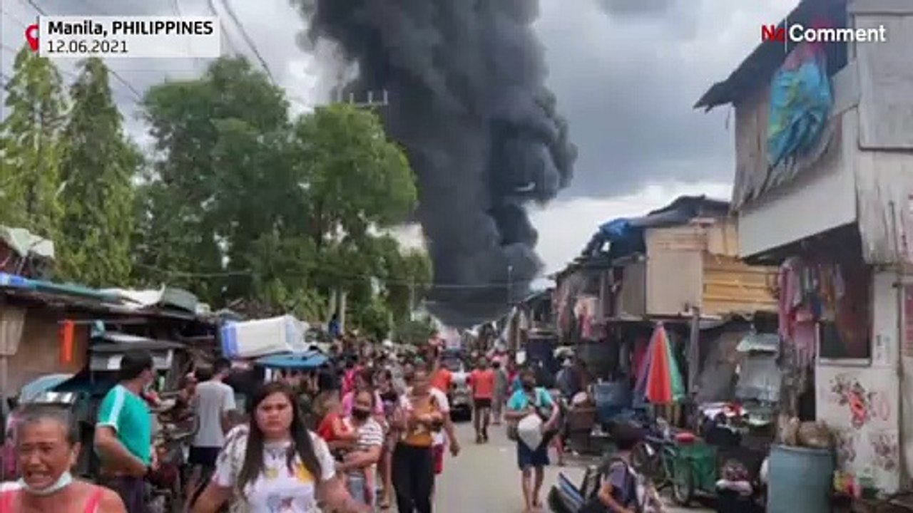 Cargo ship fire at Manila wharf injures several