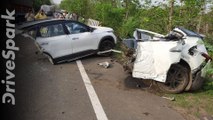 Kia Seltos Splits In Half During Crash In Madhya Pradesh,பாலத்தில் மோதி இரண்டாக உடைந்த செல்டோஸ் கார்
