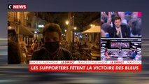 Les supporters fêtent la victoire des Bleus