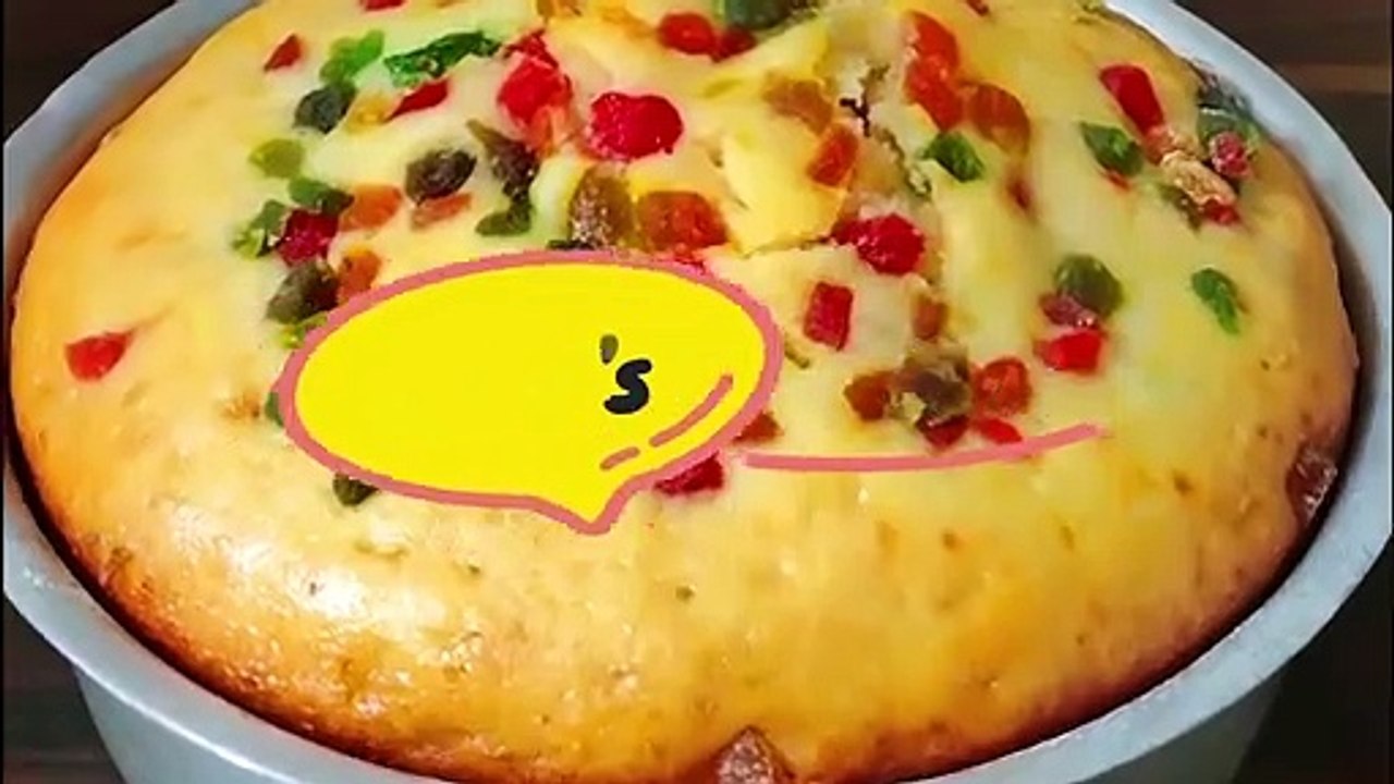 Eggless Fruit Cake | Soft Sponge Cake Without Oven, Condensed Milk, Curd, Cream, Butter, Butterpaper
