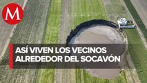 Agricultores temen más daños por socavón en Puebla