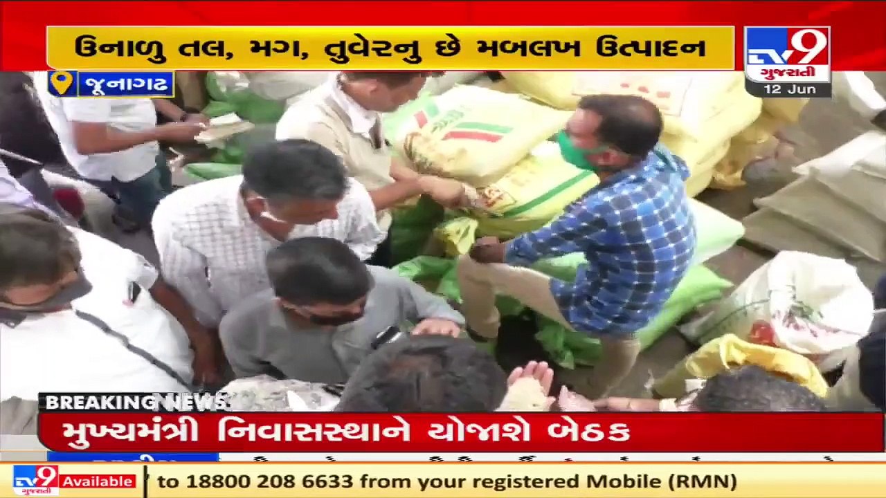 Heavy inflow of gram, tuar and sesame seeds at Junagadh marketing yard _ TV9News