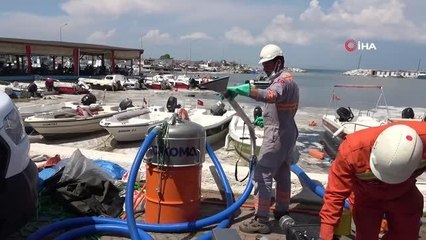 Yalova'da 169 metreküp müsilaj denizlerden temizlendi