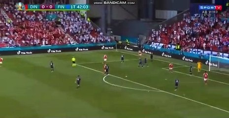 Vídeo mostra momento em que Eriksen cai em campo