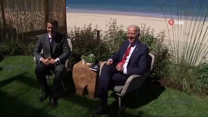 Biden ve Macron'dan G7 görüşmesiMacron: "Kulübün parçası olan ve işbirliği yapmaya çok istekli bir ABD Başkanı olması harika"