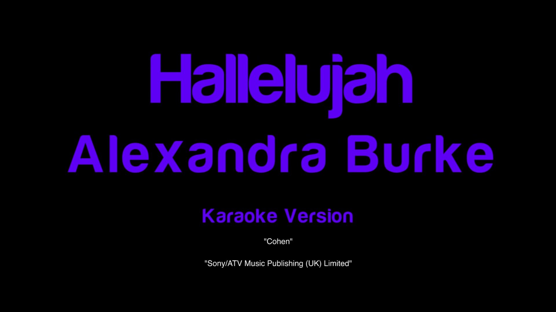Alexandra Burke - Hallelujah (Karaoke Version) - Vidéo Dailymotion