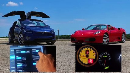 Tesla Model X, Ferrari F430'a karşı