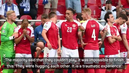 Tải video: Denmark players played on despite being 'emotionally exhausted' after Eriksen collapse - coach Hjulmand