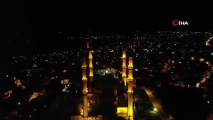 'Selimiye Camii' üzerinde martıların görsel şöleni
