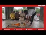 श्रीमंत छत्रपती शाहू महाराज यांच्या जयंतीनिमित्त  संगम माहुली येथील समाधीचे दर्शन घेतले|sarkarnama |