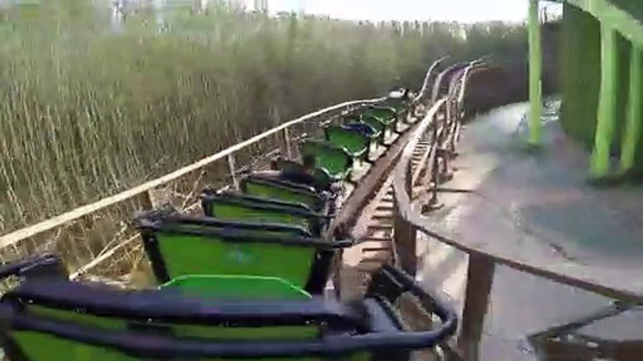 Python In Bamboo Forest (Viper) Wooden Roller Coaster Back Seat Pov! Nanchang Wanda Park China