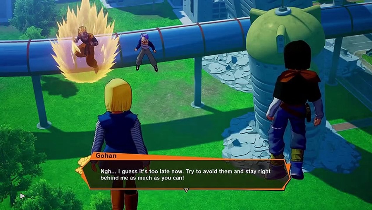 Future Gohan & Trunks VS Android 17 & 18 Boss Fight! Gohan LOSES HIS ARM! _ DBZ_ Kakarot (DLC3