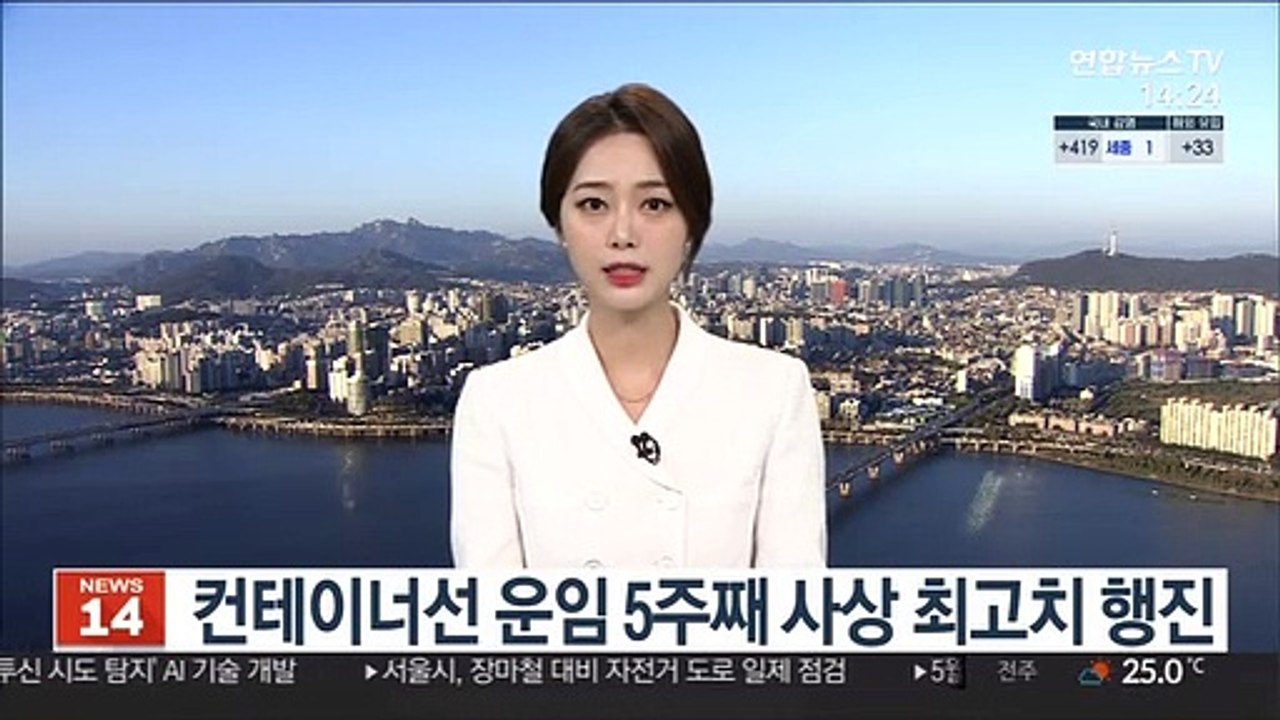 컨테이너선 운임 5주째 사상 최고치 행진