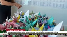 Los Angeles Artist Creates Origami Crane Memorial For Coronavirus Victims