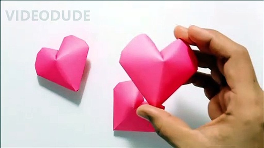 How To Make 3D Heart | Origami Easy 3D Heart | Origami 3D Paper ...