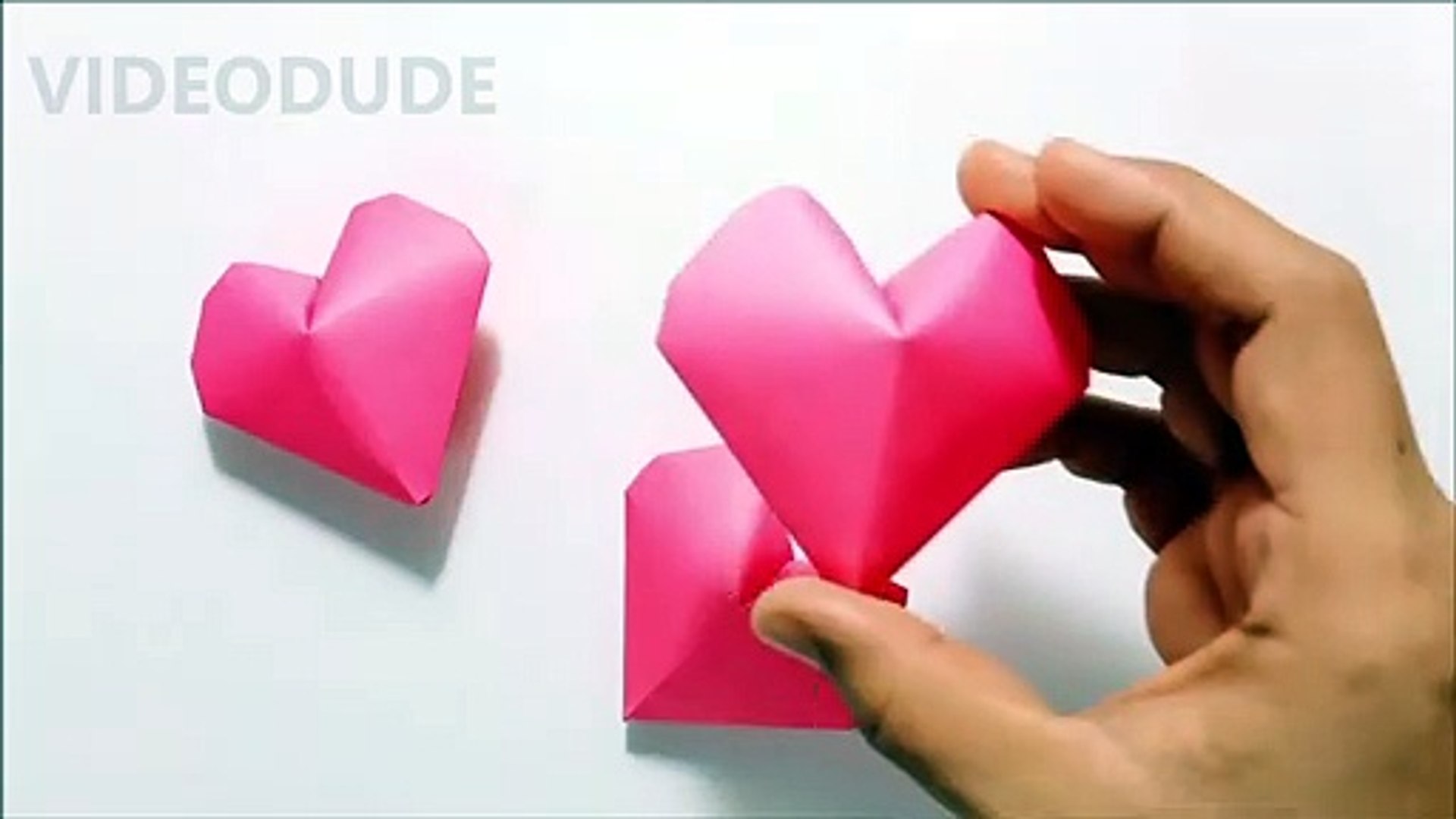 How To Make 3D Heart, Origami Easy 3D Heart, Origami 3D Paper Heart