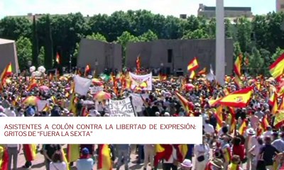 Asistentes a Colón contra la libertad de expresión: gritos de “fuera La Sexta"