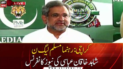Karachi: PMLN Leader Shahid Khaqan Abbasi's news Conference