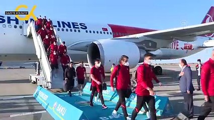 A MİLLİ FUTBOL TAKIMI, AZERBAYCAN'A GELDİ