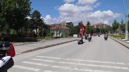 İnebolu'dan Ankara'ya "İstiklal Sürüşü" gerçekleştiren motosiklet sürücüleri Çankırı'ya ulaştı