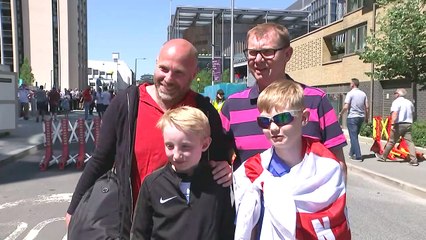 England fans soak up pre match atmosphere at Wembley