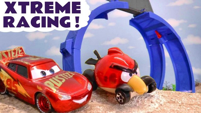 Disney Cars Lightning McQueen in Extreme Racing Hot Wheels Stop Motion Funlings Race in this Family Friendly Video for Kids by Kid Friendly Family Channel Toy Trains 4U