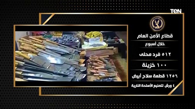 جهود أجهزة وزارة الداخلية فى مجال الأمن العام مكافحة المخدرات على مستوى الجمهورية خلال إسبوع