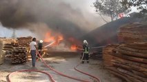 Fethiye'de marangoz atölyesi alev alev yandı
