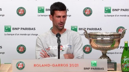 Roland-Garros 2021 - Novak Djokovic : "Oui, je suis à côté de Nadal et Federer en nombre de Grands Chelems gagnés, mais je suis concentré sur ma direction, parce que j'ai ma carrière !"