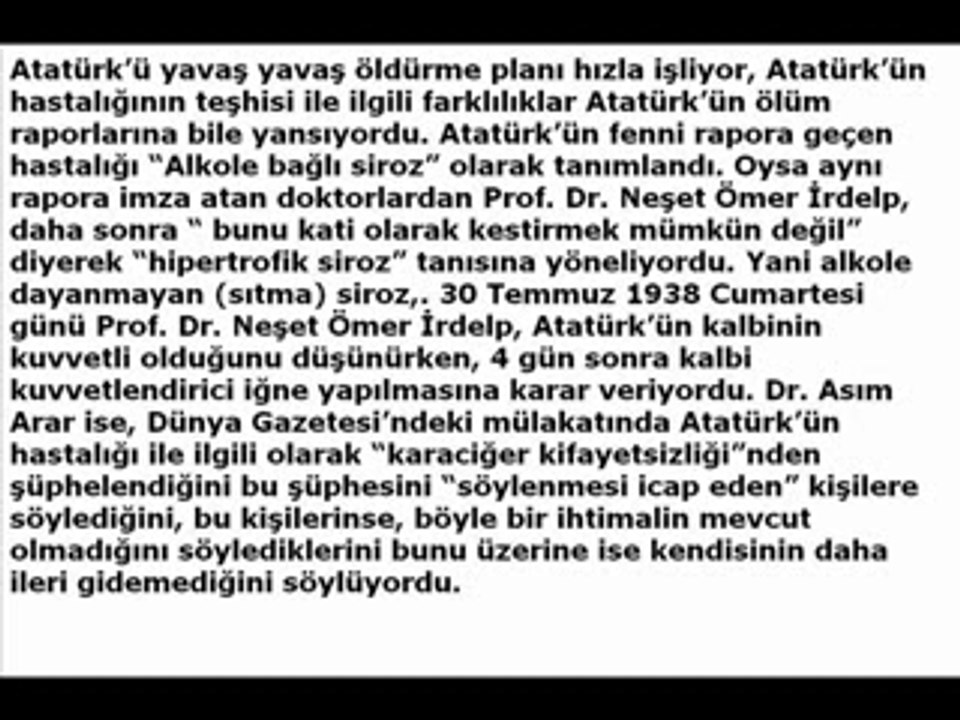 Atatürk Sirozdan mı öldü?  İşte belgeler!