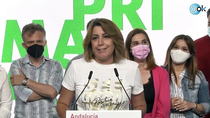 Susana Díaz tras perder las Primarias del PSOE-A: «Doy un paso a un lado, no seré la secretaria general»