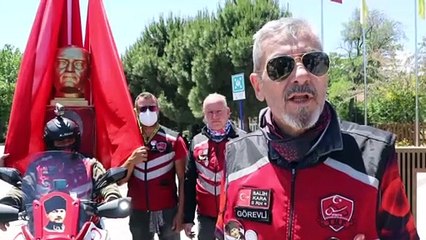 ÇANKIRI - İnebolu'dan Ankara'ya 'İstiklal Sürüşü' gerçekleştiren motosiklet sürücüleri Çankırı'ya ulaştı