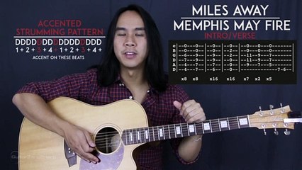 Miles Away Acoustic Memphis May Fire Ft. Kellin Quinn Guitar Tutorial Lesson