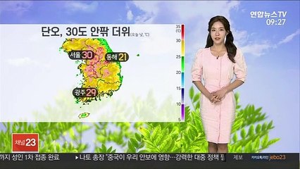 [날씨] 단오, 30도 안팎 더위…충청남부·호남 소나기
