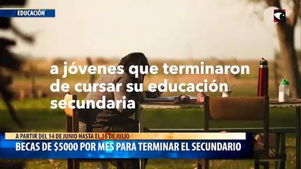 Becas de $5000 por mes para terminar el secundario