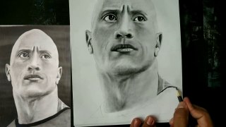 Drawing the Rock __ Dwayne Johnson drawing step by step tutorial.