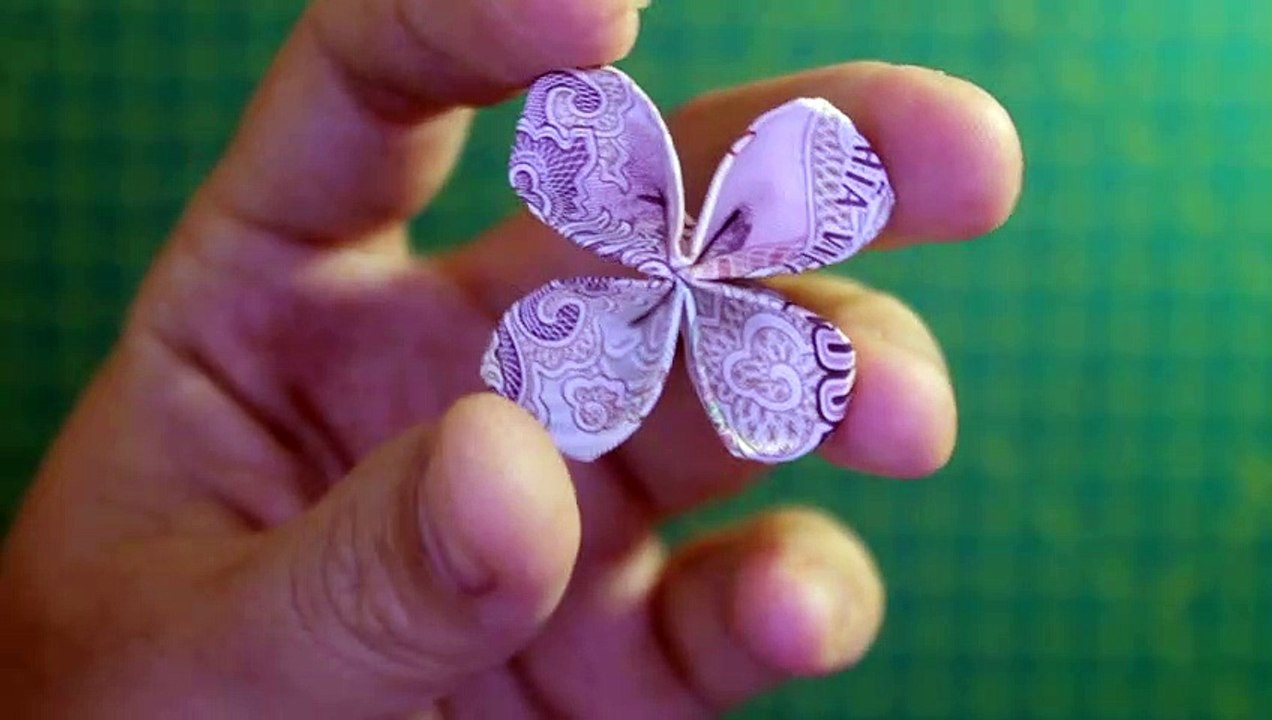 Demo four leaf clover - origami money vietnam