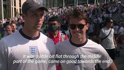 Victorious England fans leave Wembley stadium after winning start