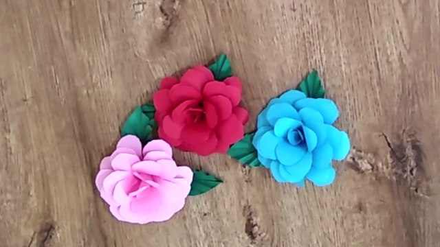 How to make Realistic paper Rose l Easy paper Rose I paper flower DIY I rose flower making.......