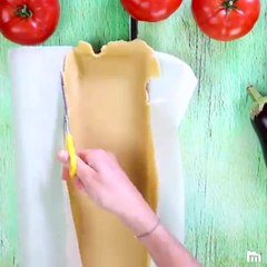 Tarte aux aubergines, tomates et parmesan