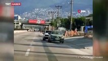 Arızalı otomobili ters çektiler